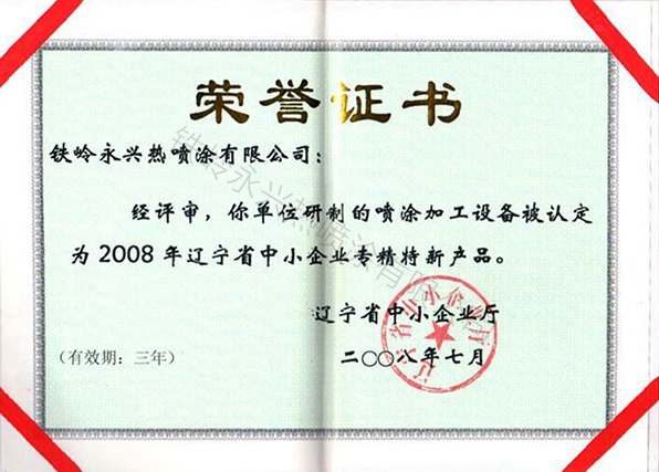 2008年遼寧省中小企業專精特新產品